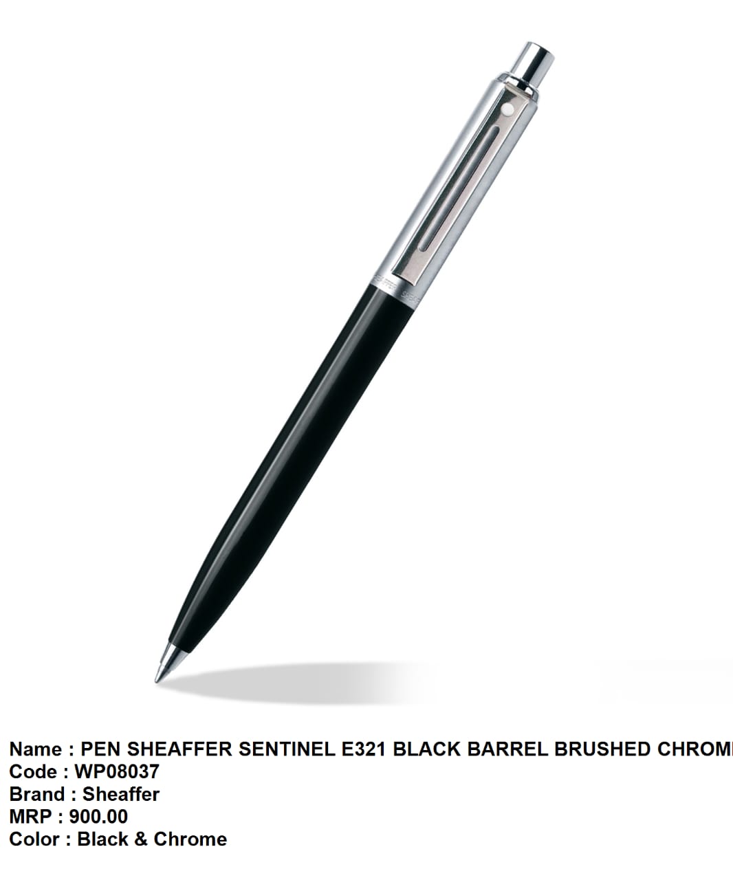 Pen sheaffer sentinel E321 black barrel brushed chrome